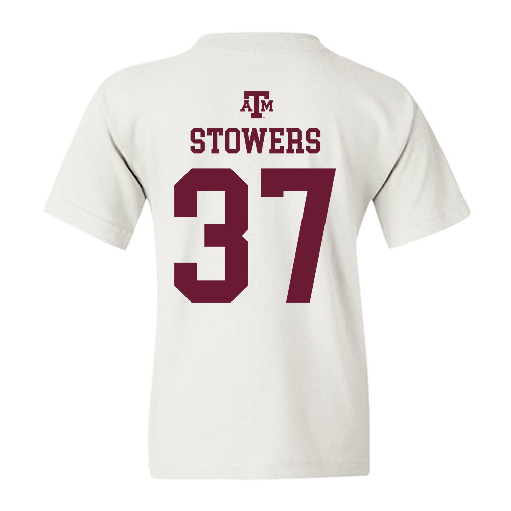 Texas A&M - NCAA Women's Volleyball : Kyndal Stowers - White Out 2026 Youth T-Shirt-1