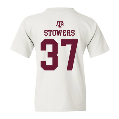 Texas A&M - NCAA Women's Volleyball : Kyndal Stowers - White Out 2026 Youth T-Shirt-1