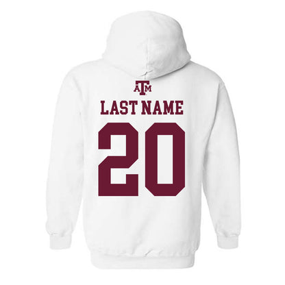 Texas A&M - NCAA Baseball : Aiden Sims - White Out 2026 Hooded Sweatshirt-1