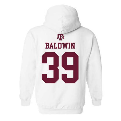 Texas A&M - NCAA Softball : DeeDee Baldwin - White Out 2026 Hooded Sweatshirt-1