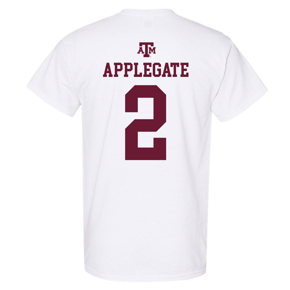 Texas A&M - NCAA Women's Volleyball : Addi Applegate - White Out 2026 T-Shirt-1