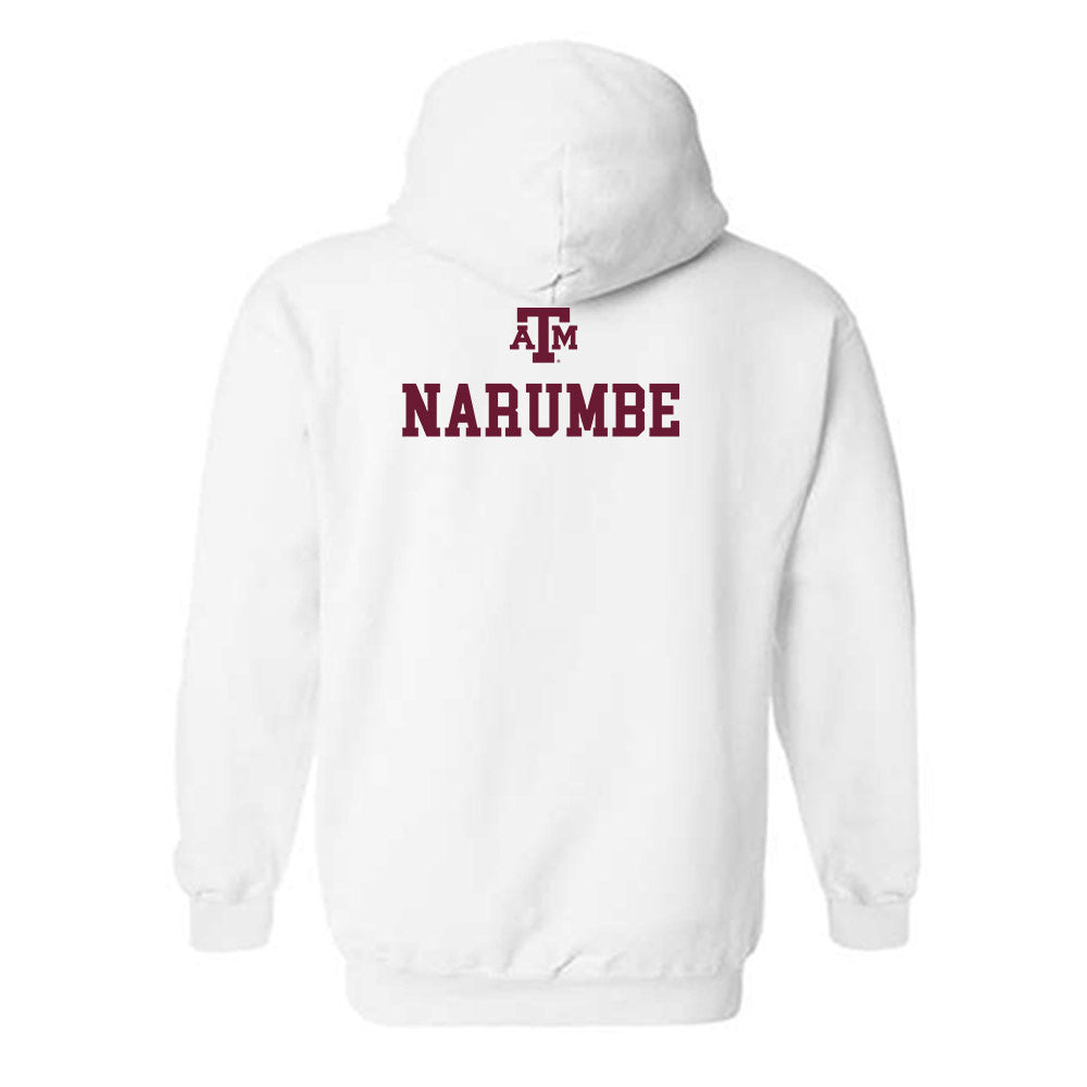 Texas A&M - NCAA Men's Track & Field : Peter Eliakile Narumbe - White Out 2026 Hooded Sweatshirt-1