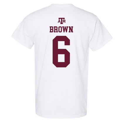 Texas A&M - NCAA Softball : Taylor Brown - White Out 2026 T-Shirt-1