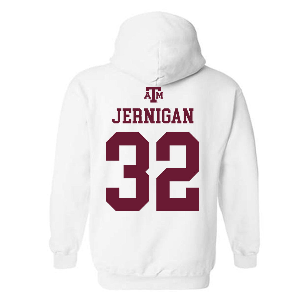 Texas A&M - NCAA Football : Tristan Jernigan - White Out 2026 Hooded Sweatshirt-1