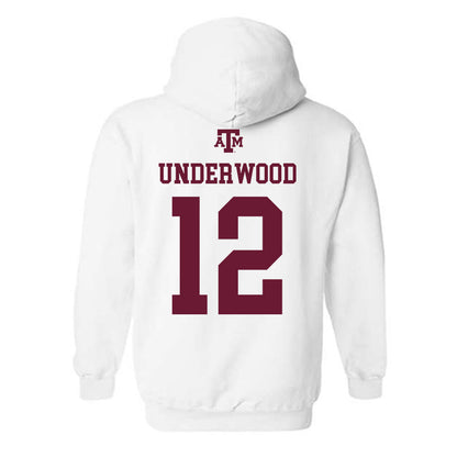 Texas A&M - NCAA Women's Volleyball : Ava Underwood - White Out 2026 Hooded Sweatshirt-1