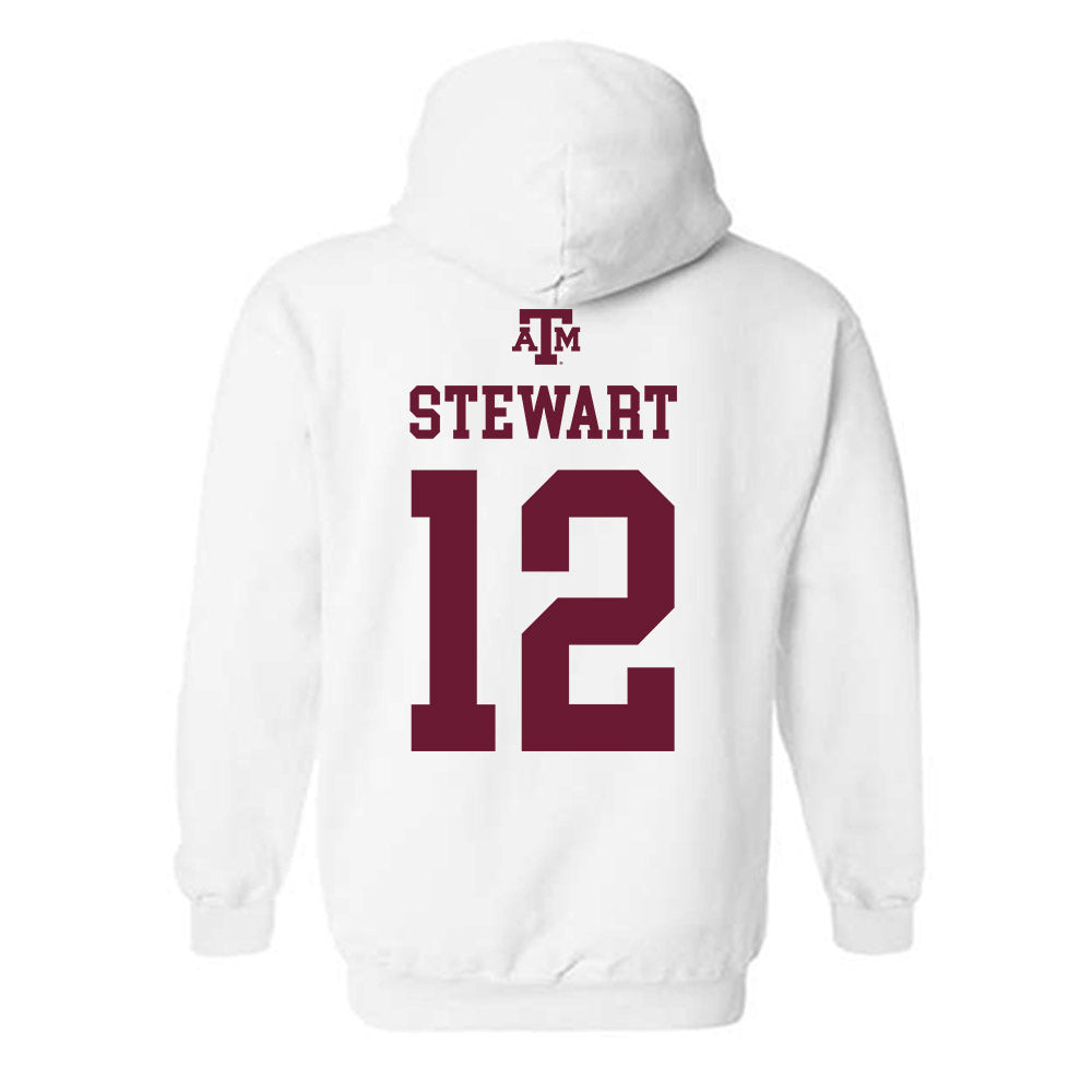 Texas A&M - NCAA Baseball : Joshua Stewart - White Out 2026 Hooded Sweatshirt-1
