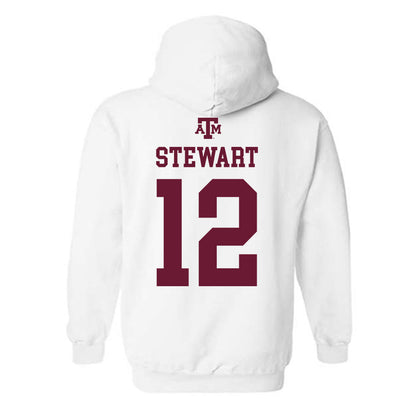 Texas A&M - NCAA Baseball : Joshua Stewart - White Out 2026 Hooded Sweatshirt-1
