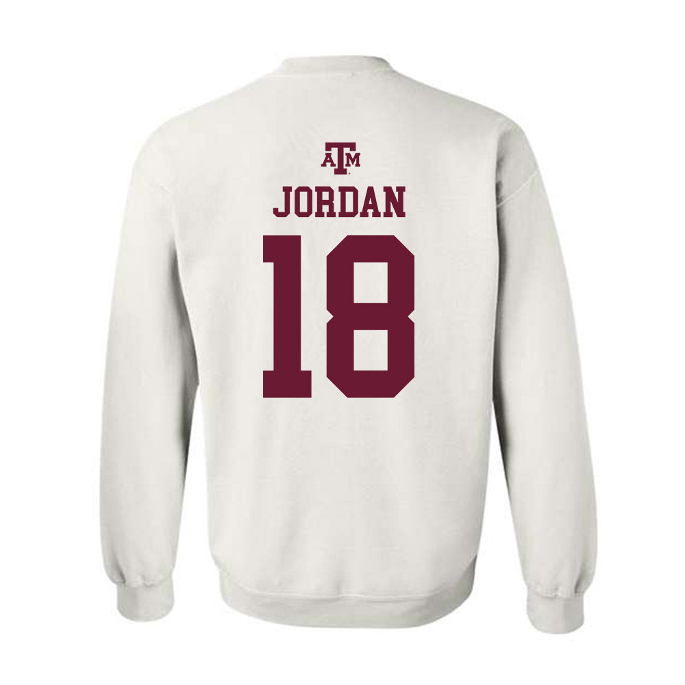 Texas A&M - NCAA Baseball : Wesley Jordan - White Out 2026 Crewneck Sweatshirt-1