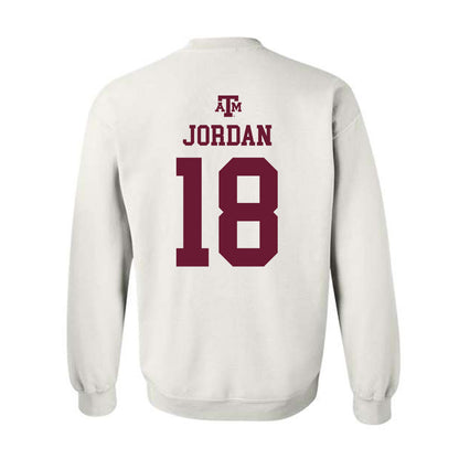 Texas A&M - NCAA Baseball : Wesley Jordan - White Out 2026 Crewneck Sweatshirt-1