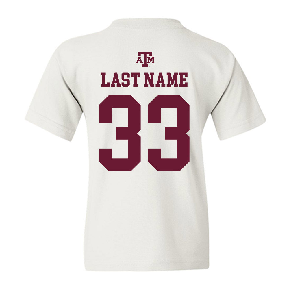 Texas A&M - NCAA Baseball : David Ramirez - White Out 2026 Youth T-Shirt-1