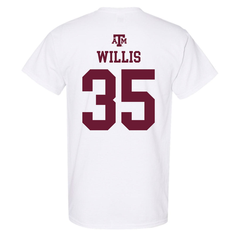 Texas A&M - NCAA Football : Isaiah Willis - White Out 2026 T-Shirt-1