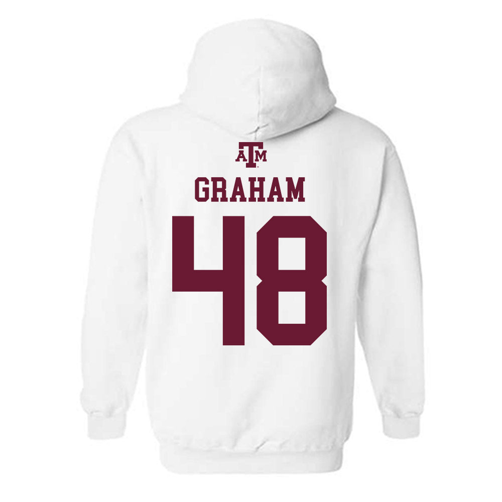 Texas A&M - NCAA Football : Jacob Graham - White Out 2026 Hooded Sweatshirt-1