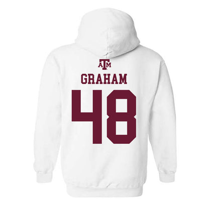 Texas A&M - NCAA Football : Jacob Graham - White Out 2026 Hooded Sweatshirt-1