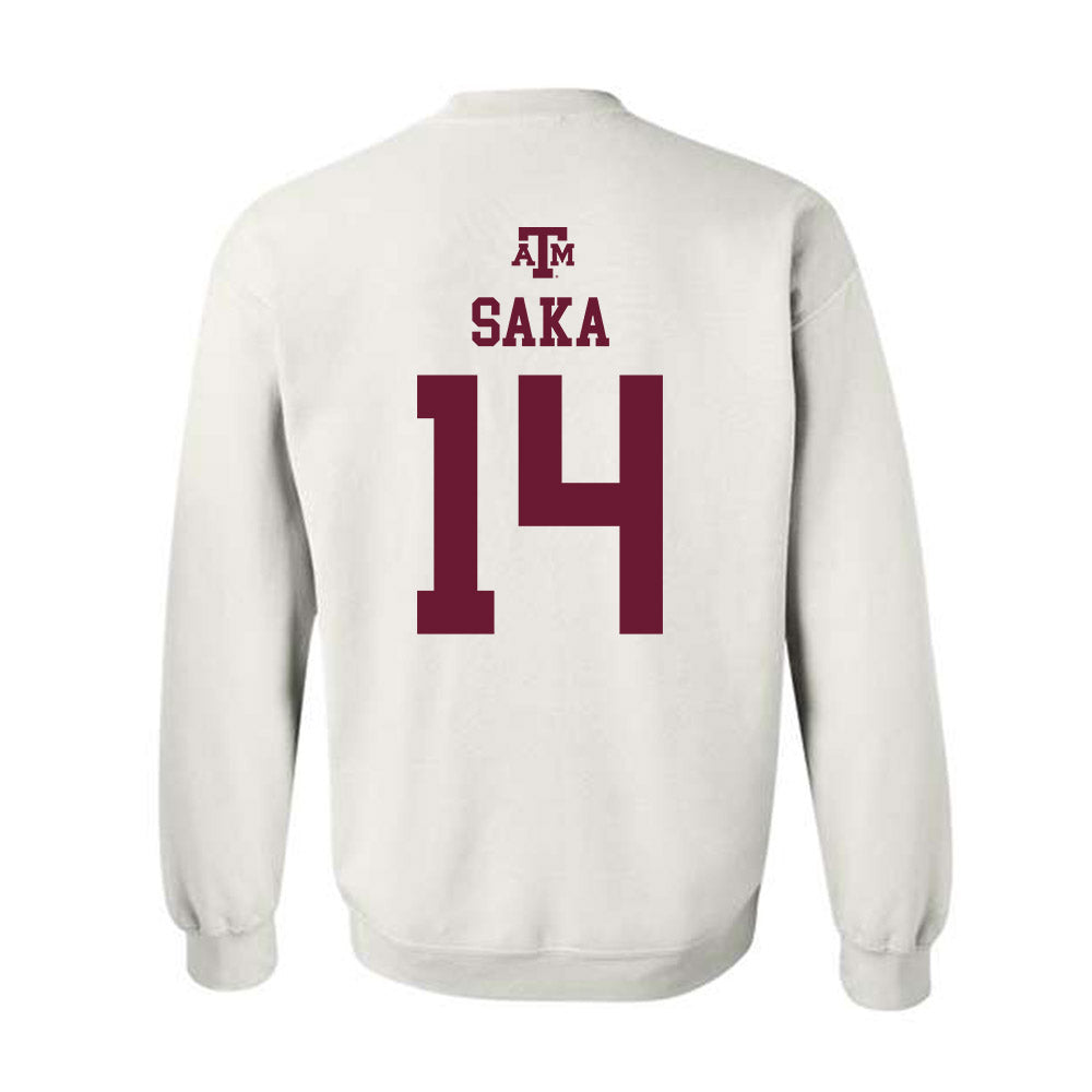 Texas A&M - NCAA Football : Anto Saka - White Out 2026 Crewneck Sweatshirt-1