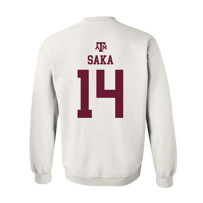 Texas A&M - NCAA Football : Anto Saka - White Out 2026 Crewneck Sweatshirt-1