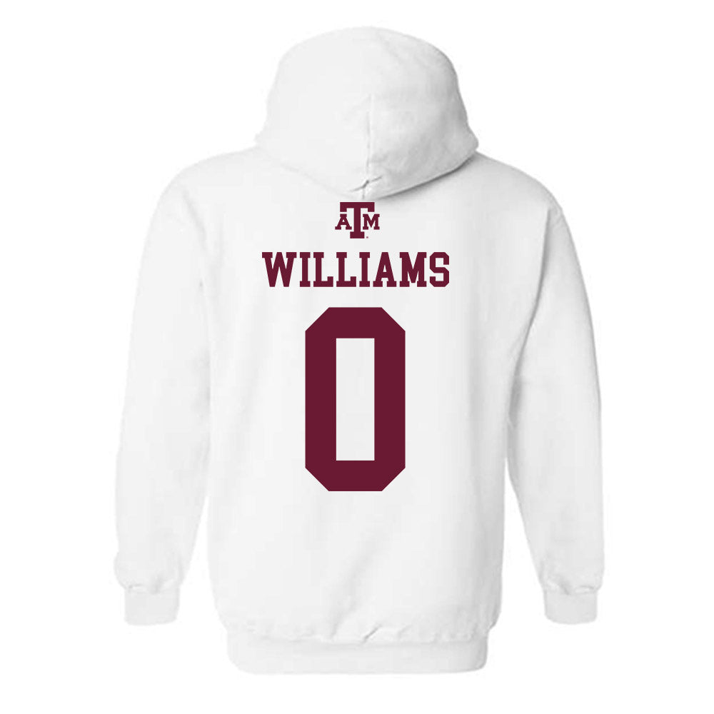 Texas A&M - NCAA Football : Izaiah Williams - White Out 2026 Hooded Sweatshirt-1