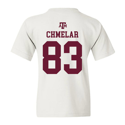 Texas A&M - NCAA Football : Colton Chmelar - White Out 2026 Youth T-Shirt-1