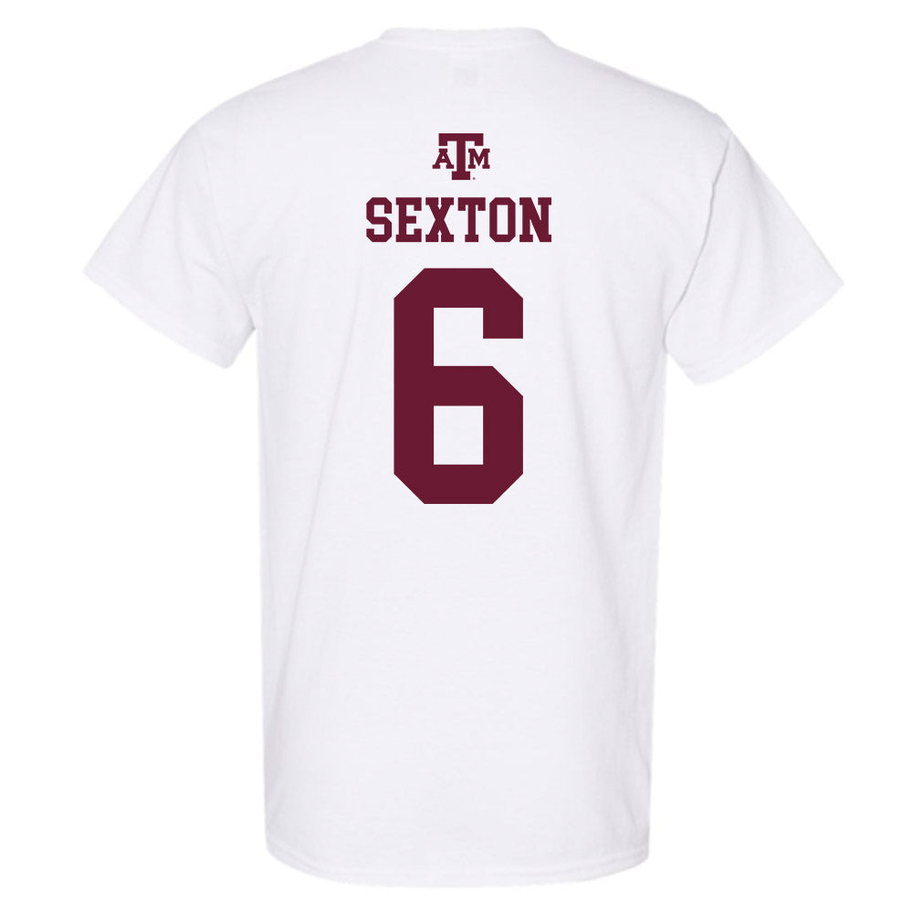 Texas A&M - NCAA Women's Soccer : Ava Sexton - White Out 2026 T-Shirt-1