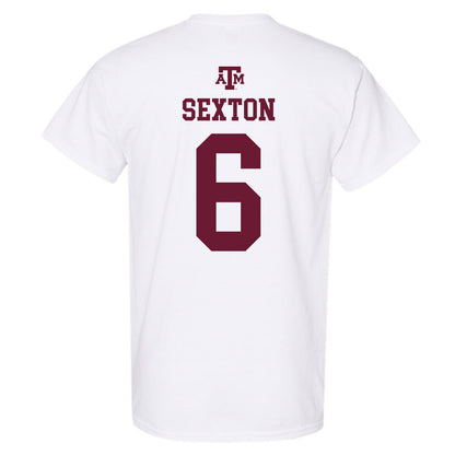 Texas A&M - NCAA Women's Soccer : Ava Sexton - White Out 2026 T-Shirt-1