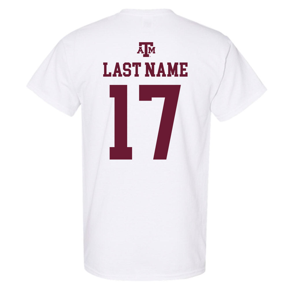 Texas A&M - NCAA Baseball : Zane Becker - White Out 2026 T-Shirt-1