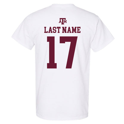 Texas A&M - NCAA Baseball : Zane Becker - White Out 2026 T-Shirt-1