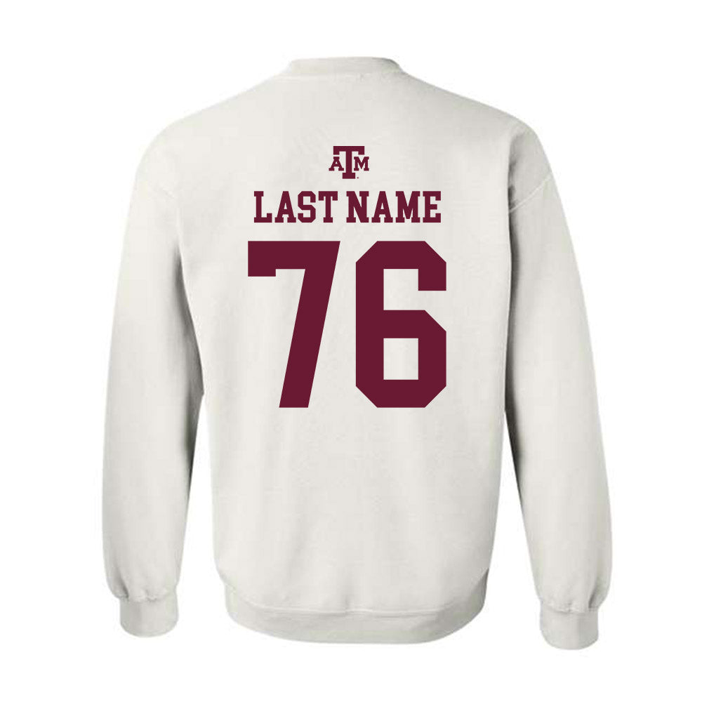 Texas A&M - NCAA Football : Trovon Baugh - White Out 2026 Crewneck Sweatshirt-1