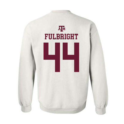 Texas A&M - NCAA Baseball : Cooper Fulbright - White Out 2026 Crewneck Sweatshirt-1