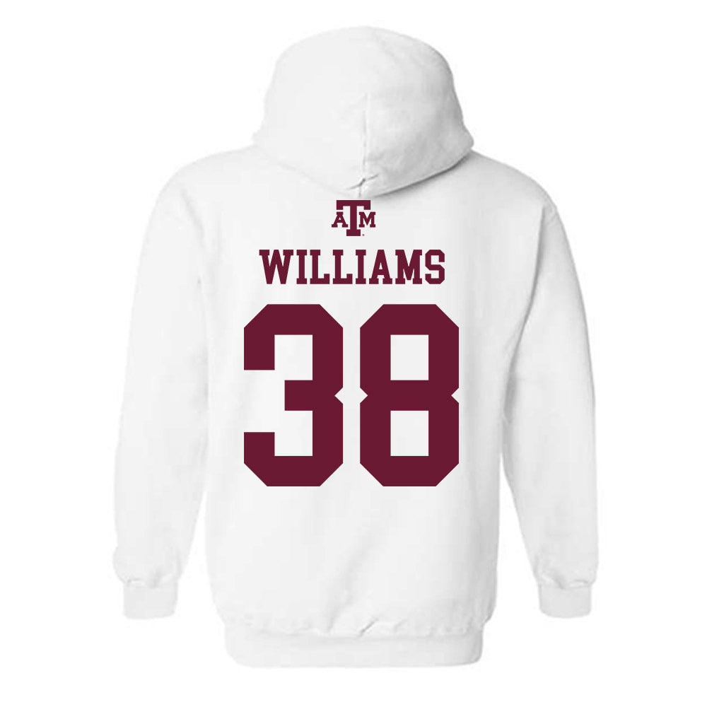 Texas A&M - NCAA Football : Whitaker Williams - White Out 2026 Hooded Sweatshirt-1