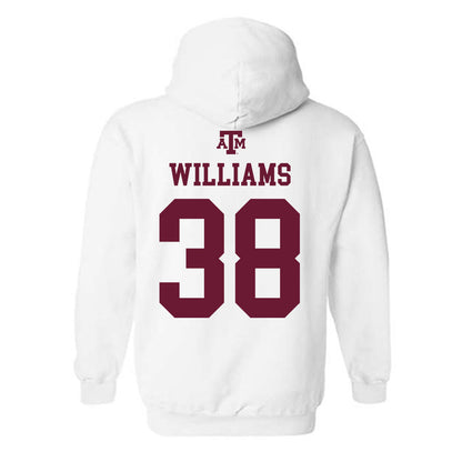 Texas A&M - NCAA Football : Whitaker Williams - White Out 2026 Hooded Sweatshirt-1