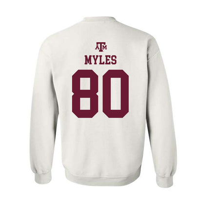 Texas A&M - NCAA Football : Jerome Myles - White Out 2026 Crewneck Sweatshirt-1