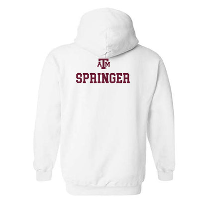 Texas A&M - NCAA Women's Swimming & Diving : Celina Springer - White Out 2026 Hooded Sweatshirt-1