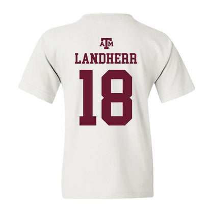 Texas A&M - NCAA Women's Soccer : Lucy Landherr - White Out 2026 Youth T-Shirt-1