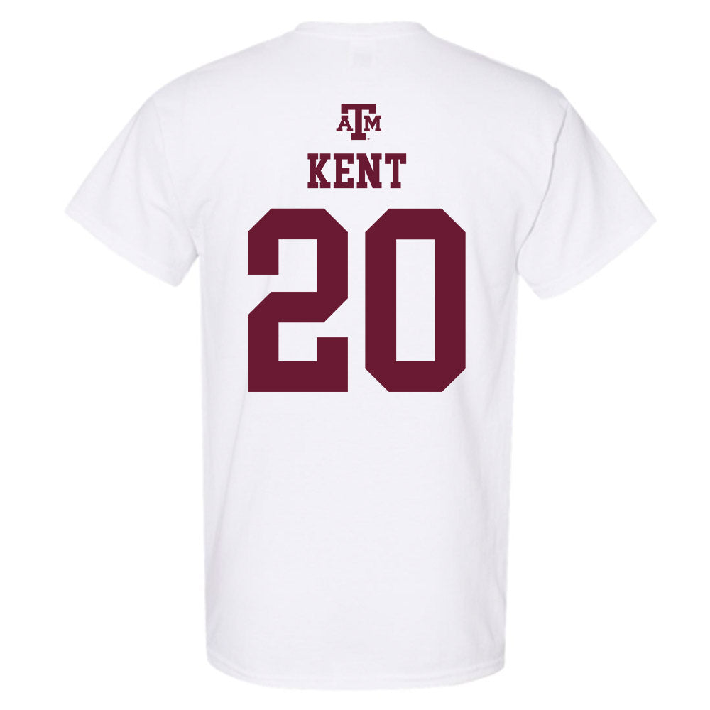 Texas A&M - NCAA Women's Basketball : Janae Kent - White Out 2026 T-Shirt-1