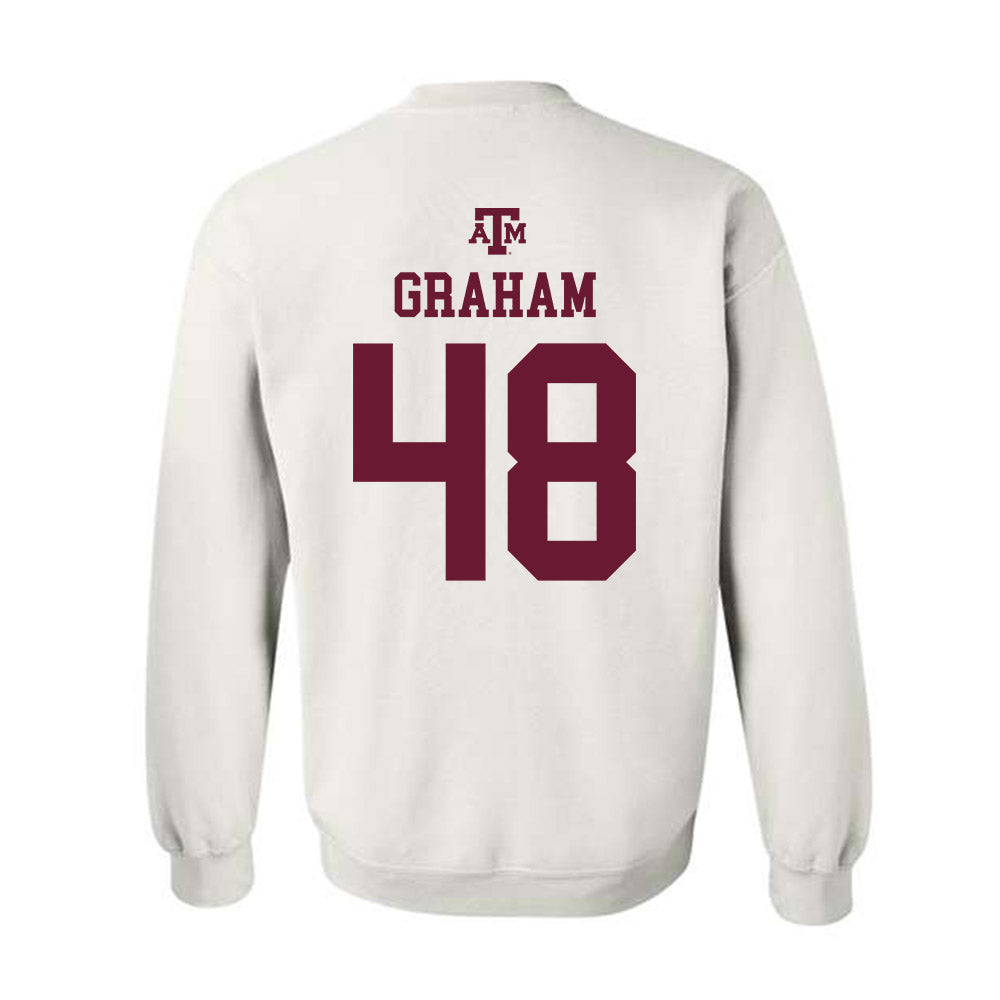 Texas A&M - NCAA Football : Jacob Graham - White Out 2026 Crewneck Sweatshirt-1