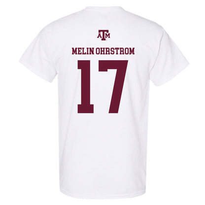 Texas A&M - NCAA Football : Theo Melin Ohrstrom - White Out 2026 T-Shirt-1