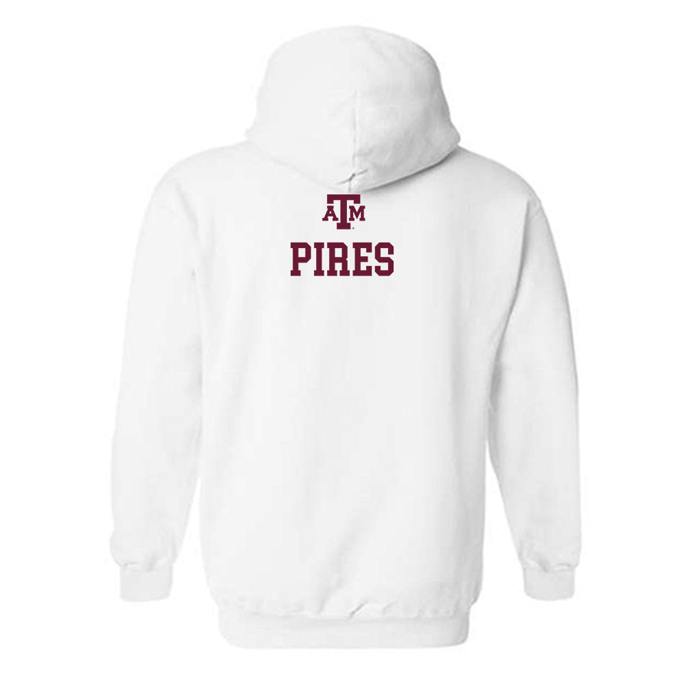 Texas A&M - NCAA Men's Tennis : Tiago Pires - White Out 2026 Hooded Sweatshirt-1