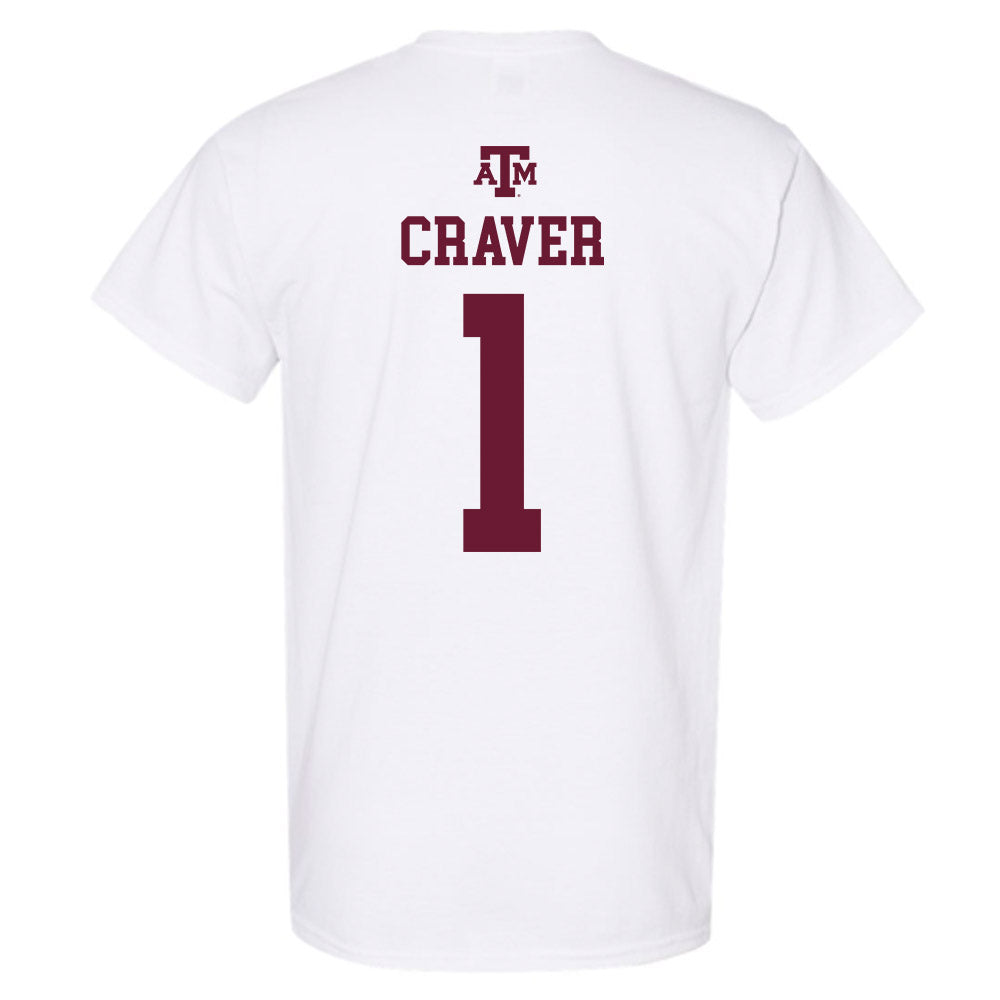 Texas A&M - NCAA Football : Mario Craver - White Out 2026 T-Shirt-1