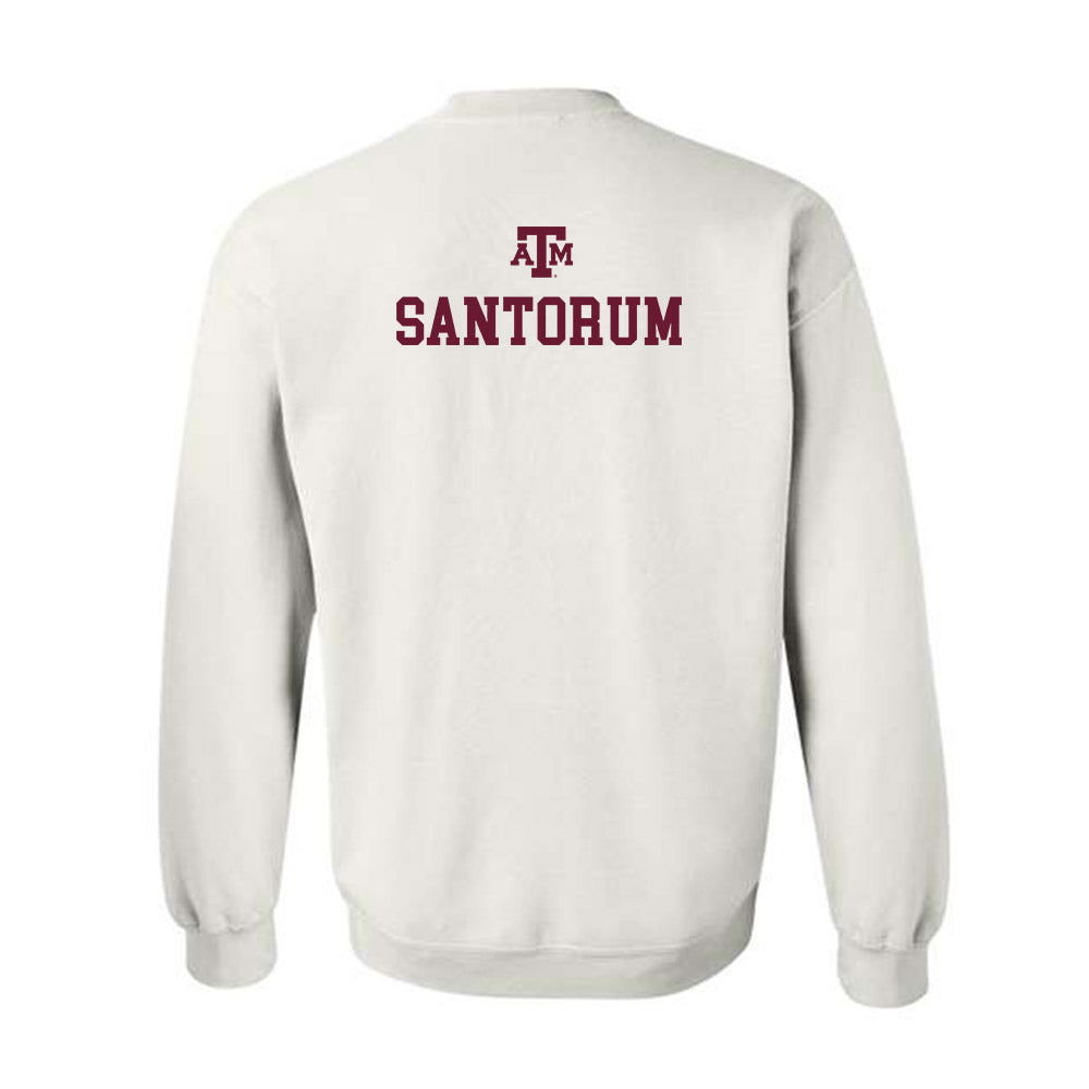 Texas A&M - NCAA Men's Track & Field : Luca Santorum - White Out 2026 Crewneck Sweatshirt-1