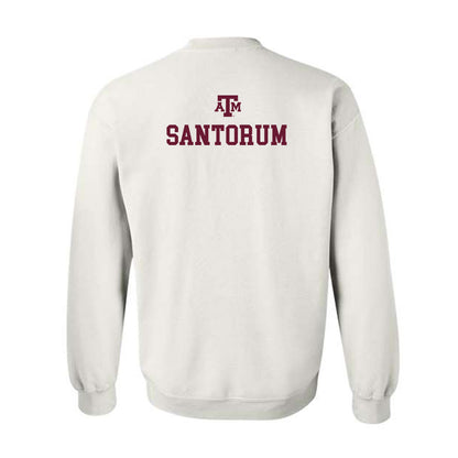 Texas A&M - NCAA Men's Track & Field : Luca Santorum - White Out 2026 Crewneck Sweatshirt-1