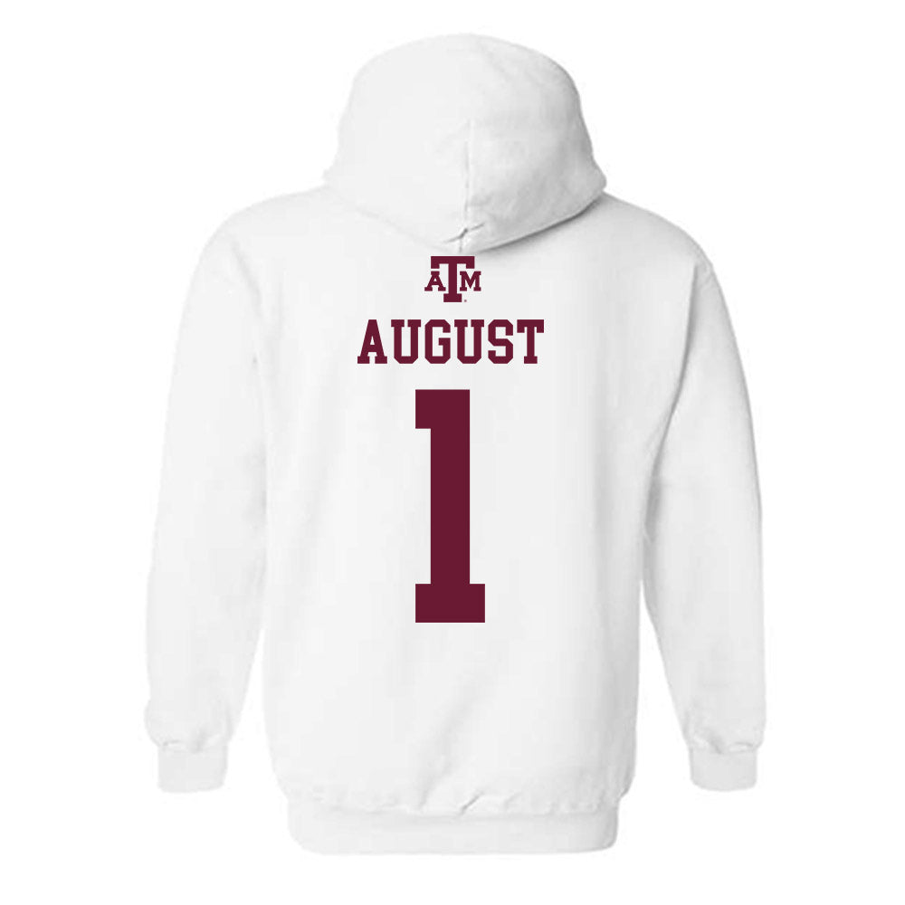 Texas A&M - NCAA Women's Soccer : Makenna August - White Out 2026 Hooded Sweatshirt-1