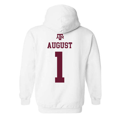 Texas A&M - NCAA Women's Soccer : Makenna August - White Out 2026 Hooded Sweatshirt-1
