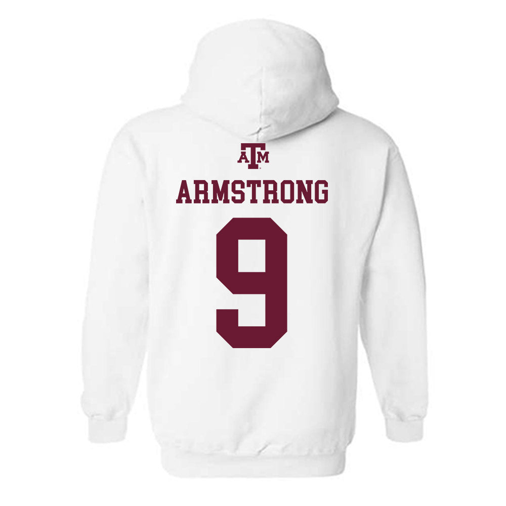 Texas A&M - NCAA Football : Kiotti Armstrong - White Out 2026 Hooded Sweatshirt-1