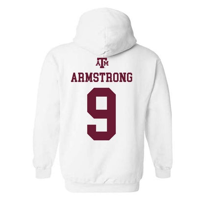Texas A&M - NCAA Football : Kiotti Armstrong - White Out 2026 Hooded Sweatshirt-1