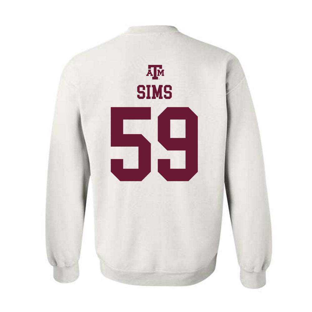 Texas A&M - NCAA Football : Chace Sims - White Out 2026 Crewneck Sweatshirt-1