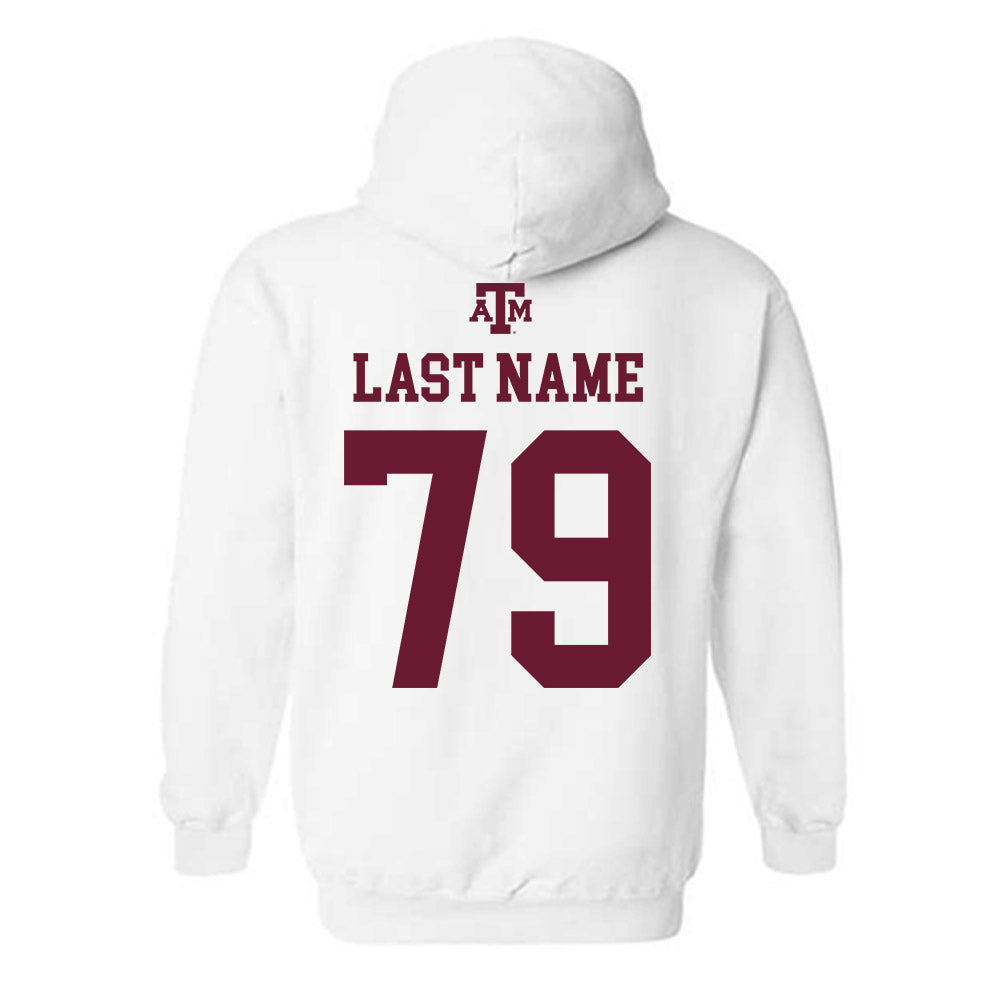 Texas A&M - NCAA Football : Lamont Rogers - White Out 2026 Hooded Sweatshirt-1