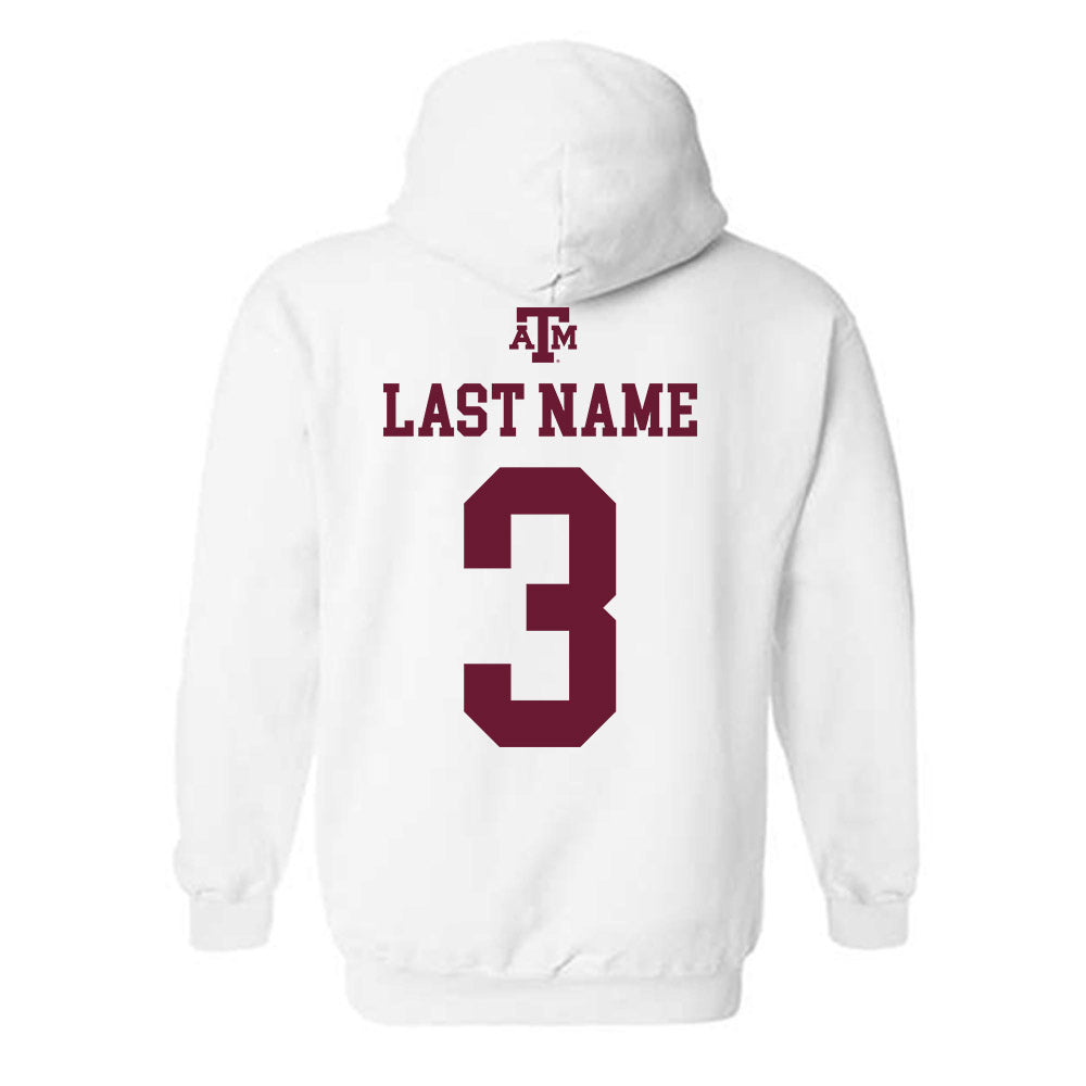 Texas A&M - NCAA Baseball : Jake Duer - White Out 2026 Hooded Sweatshirt-1