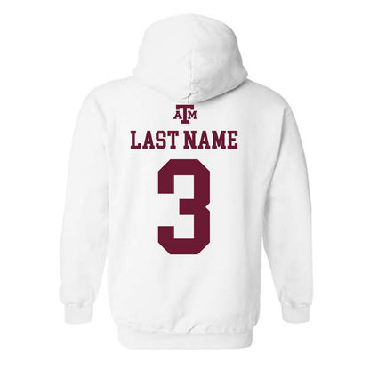 Texas A&M - NCAA Baseball : Jake Duer - White Out 2026 Hooded Sweatshirt-1