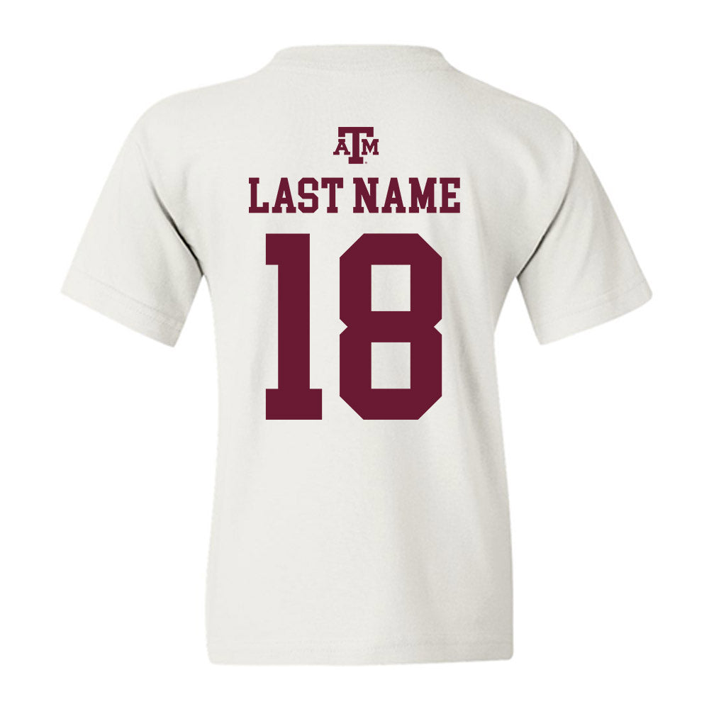 Texas A&M - NCAA Baseball : Wesley Jordan - White Out 2026 Youth T-Shirt-1