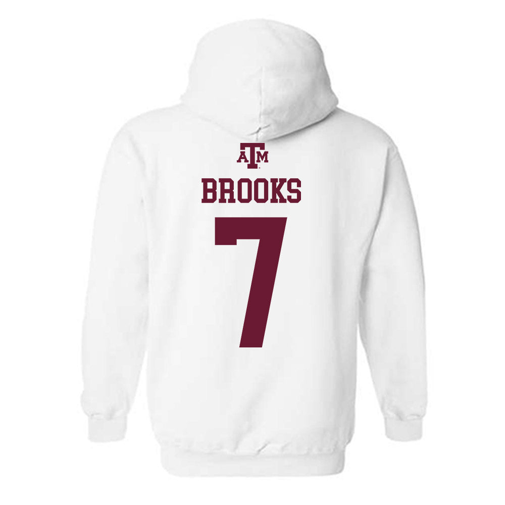Texas A&M - NCAA Football : Dalton Brooks - White Out 2026 Hooded Sweatshirt-1