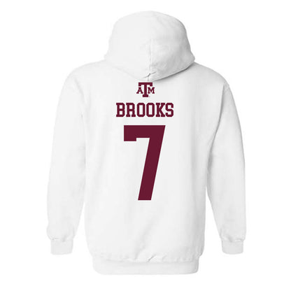 Texas A&M - NCAA Football : Dalton Brooks - White Out 2026 Hooded Sweatshirt-1